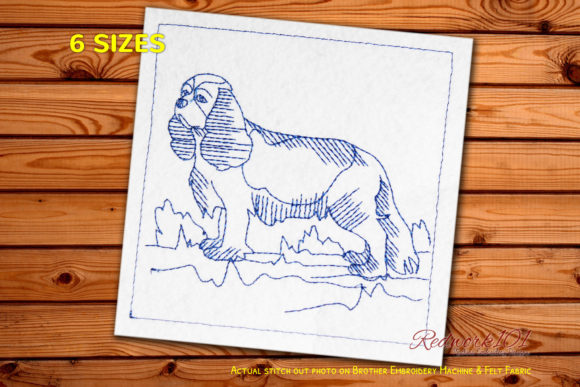 A Cavalier King Charles Spaniel Embroidery Design for Boutique Apparel