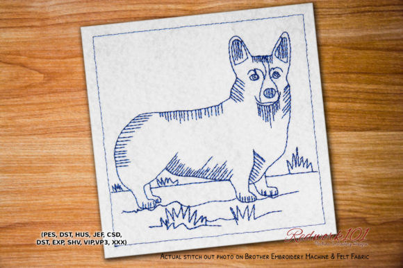 A Professional Review of the Pembroke Welsh Corgi Dog Redwork Embroidery Design