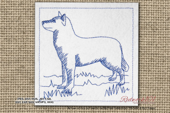 An Embroidered Husky: A Cozy Lineart Gift Design