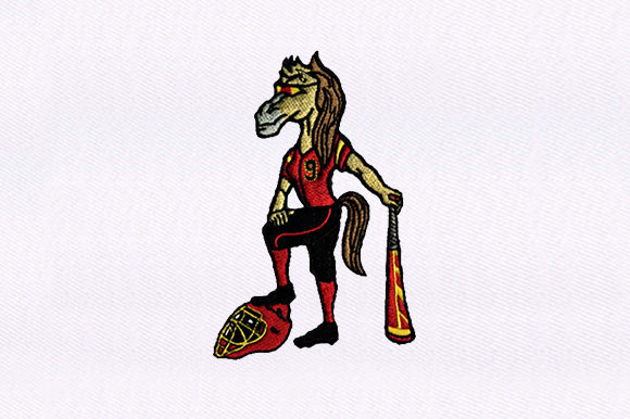 Evaluating Baseball Playing Horse for Boutique Sweatshirt Embroidery