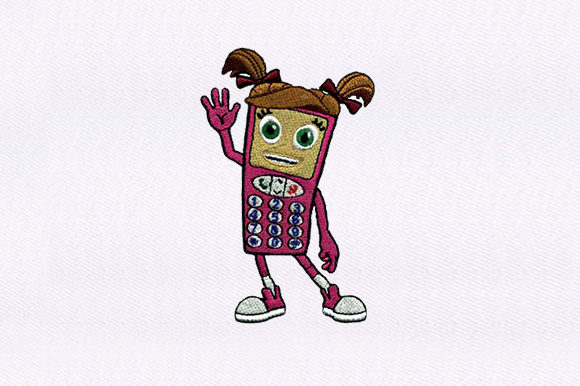 Girly Mobile Phone Design for Holiday Embroidery Projects