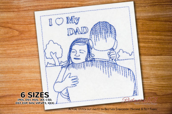 I Love My Dad Girl Redwork: A Designer's Review for Personalized Gifts