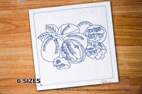 Review: Walnuts with Leaf and Seeds Redwork Embroidery