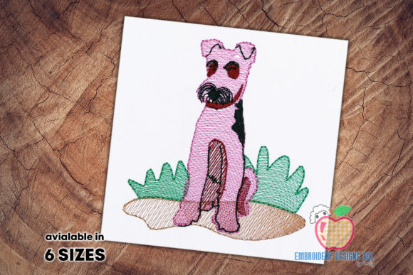 Reviewing the Cute Terrier Dog Sketch Embroidery Design