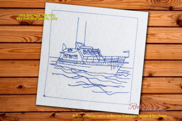 Trawler Boat Redwork: A Classic Sweatshirt Design